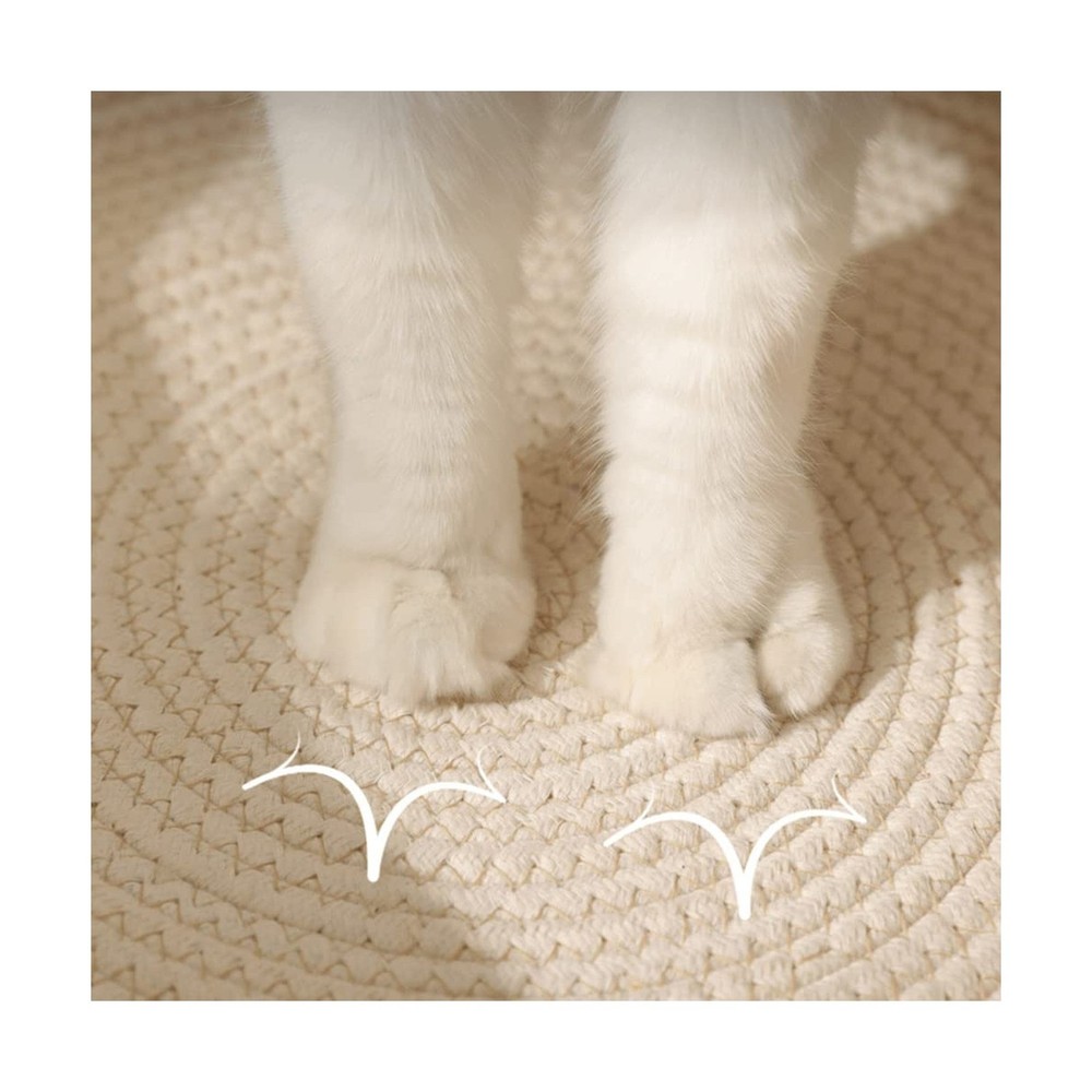 Handwoven Cotton Rope Cat Bed - Breathable & Easy to Clean, Foldable Scratcha...