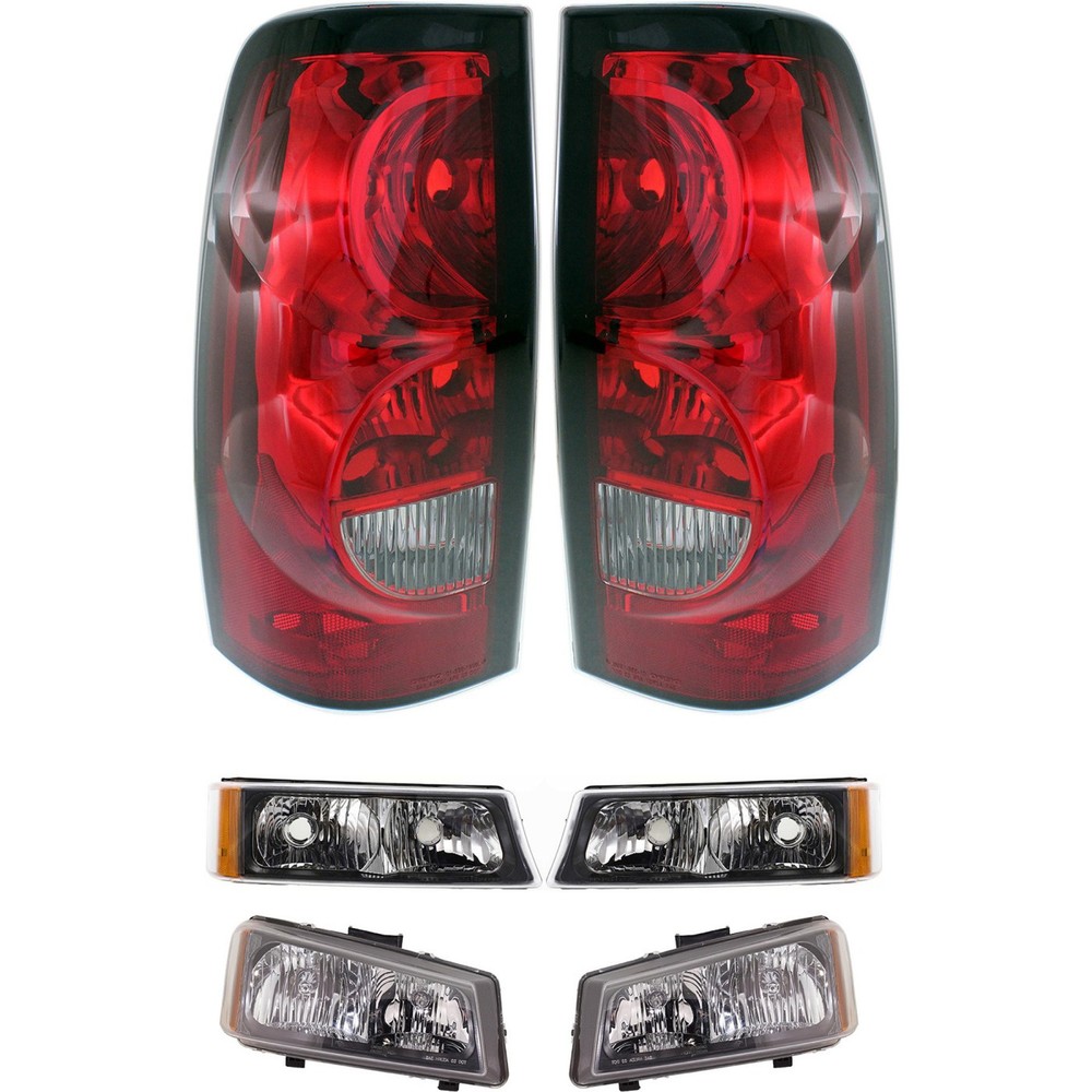 Tail Light Headlight Kit For 2004-2006 Silverado 1500 Left and Right Fleetside