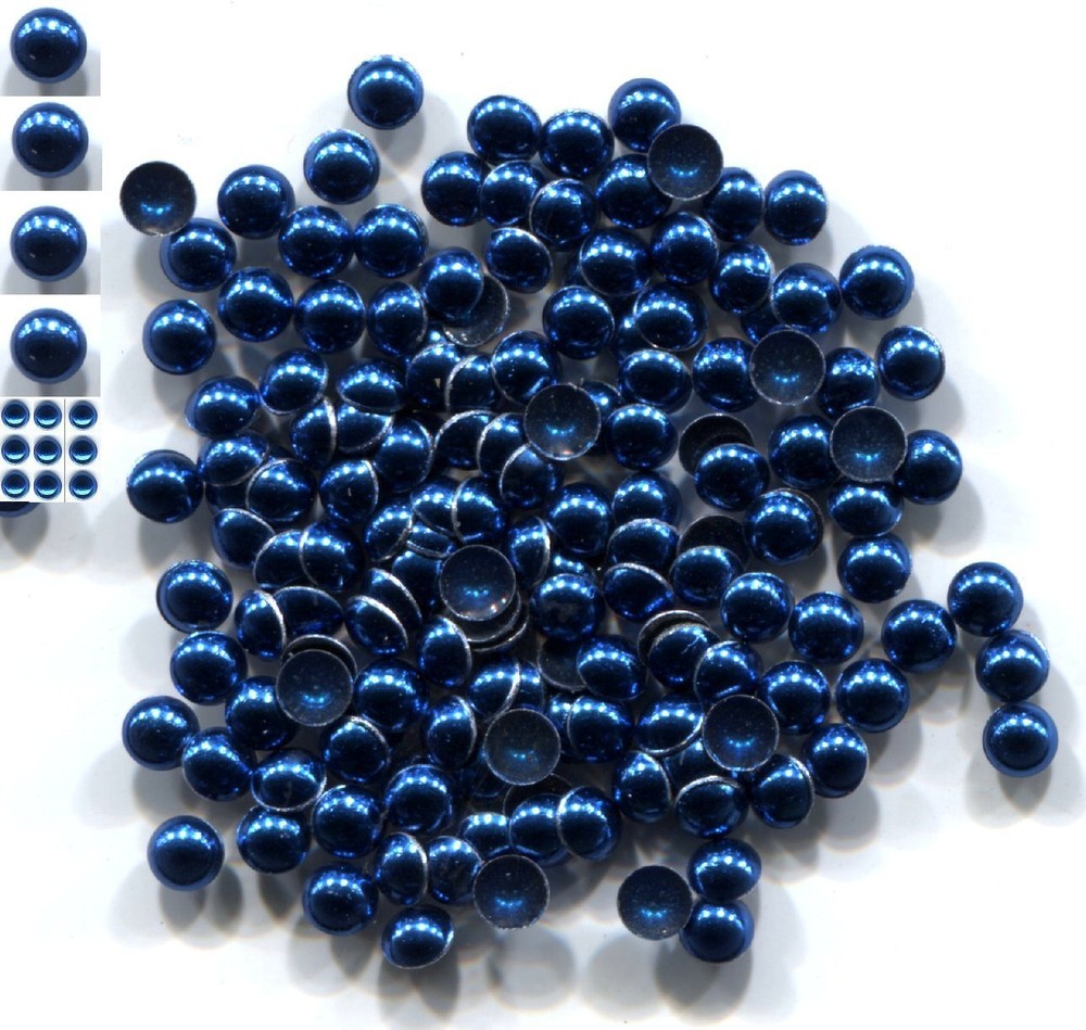 DOME Smooth Nailheads  BLUE  2mm Hot Fix  1 gross