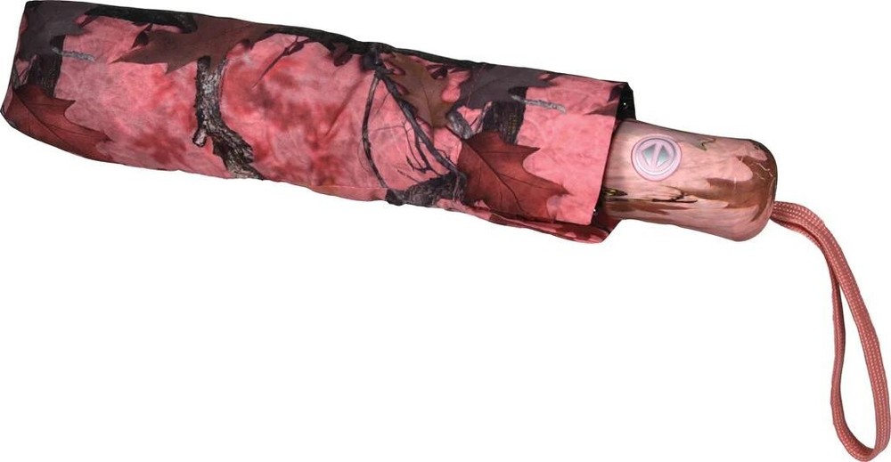 Pink Camouflage Tree Leaves Folding Compact Auto Open Close Umbrella 40"