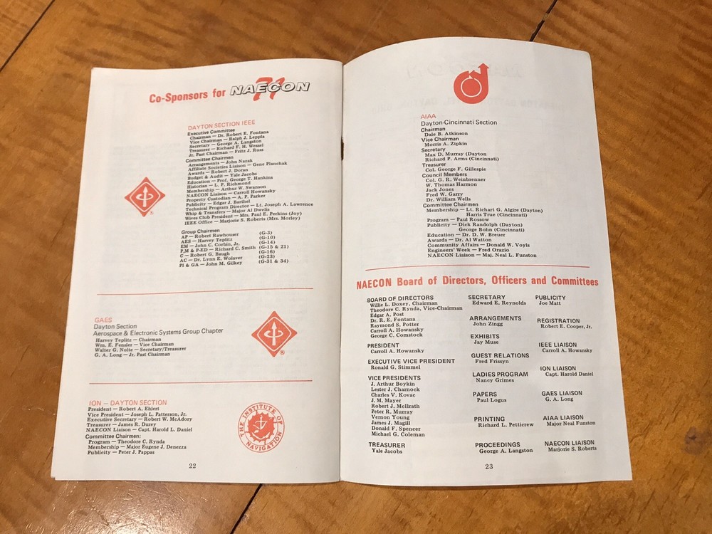 NAECON 1971 Brochure Aerospace Electronics SPACE Guide Conference WPAFB Ohio