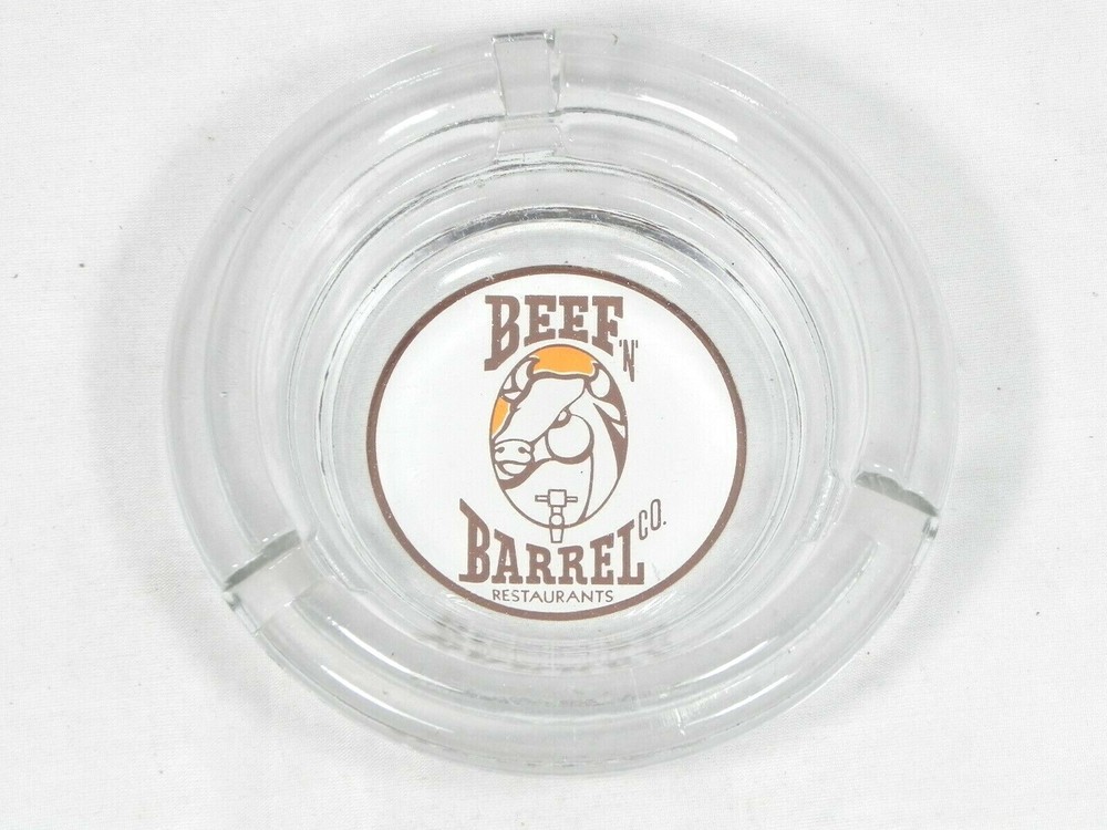 Beef 'N' Barrel Co. Restaurants Glass Ashtray