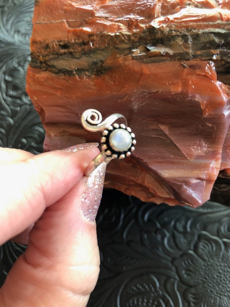 Dainty Moonstone Wrap Ring Size 6.5 Artisan Southwest