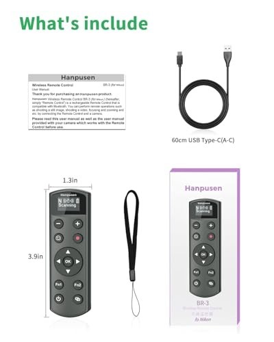 for Nikon Camera Remote Control, Hanpusen Rechargeable Wireless Shutter Release