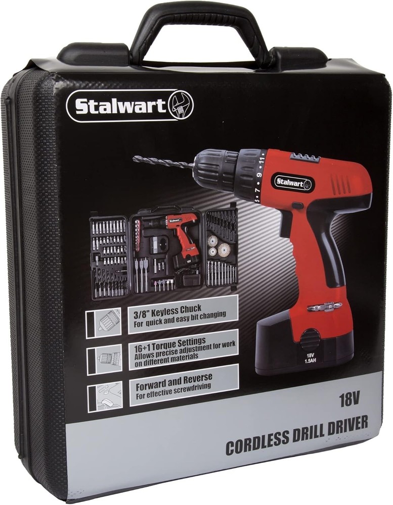 18V Cordless Drill Set - 89-Piece Kit with Rechargeable Battery & Assorted Bits