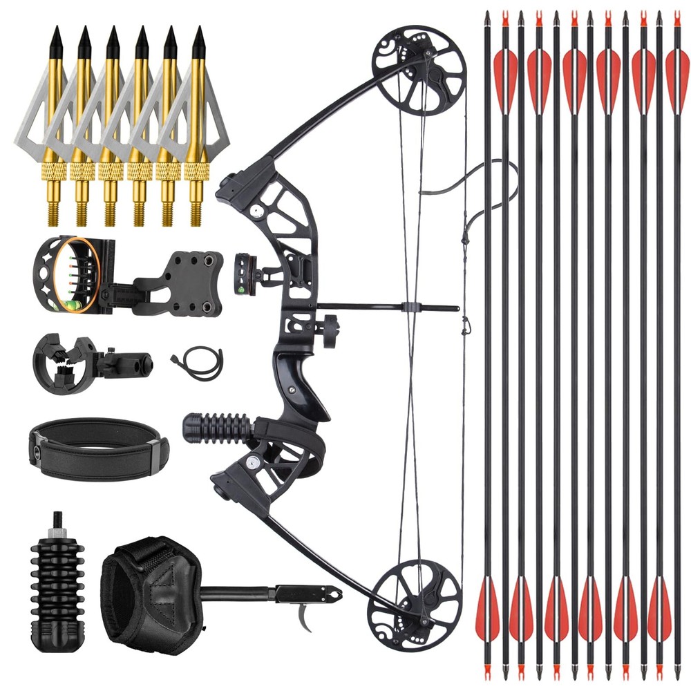 Compound Bow Set for Adults and Teens - Adjustable 20-70lbs Draw Weight, 19"-...