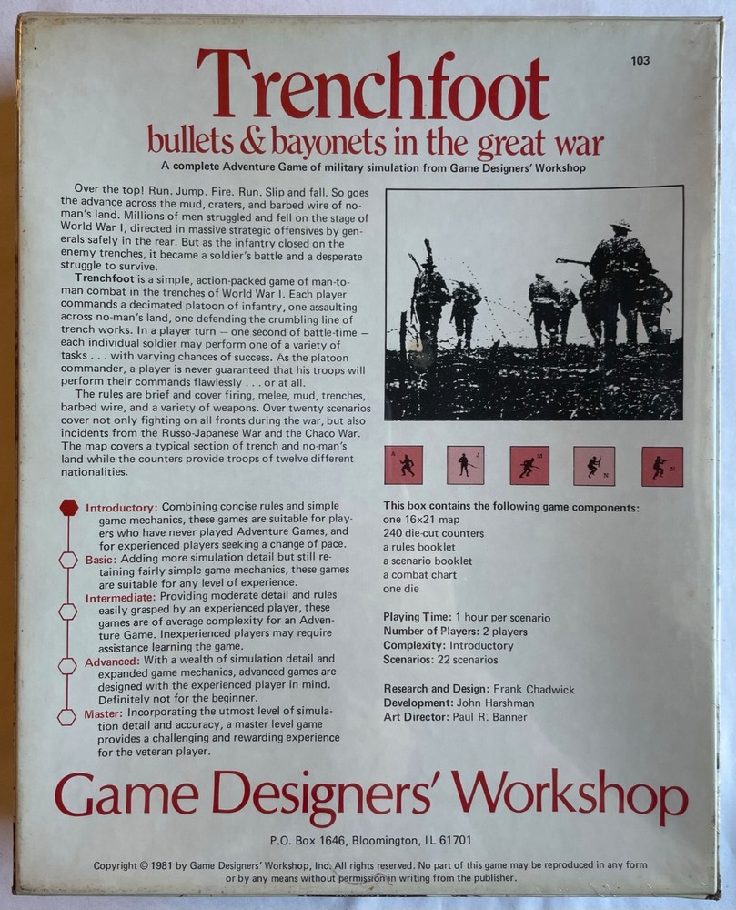 Trenchfoot GDW 1981 UNPUNCHED MINT