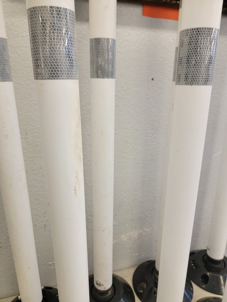 (7)ULINE Flexible Delineator Round Post with Base - 36", White