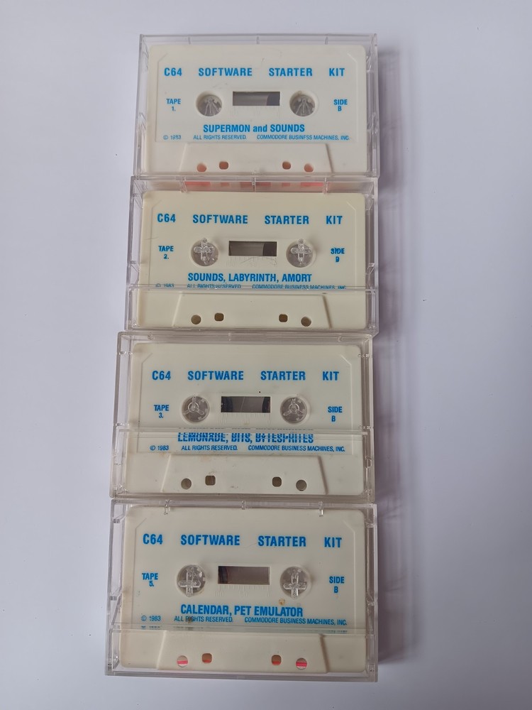 Commodore 64 Cassettes UNTESTED Software Starter Kit, Slinky, Forbidden Forest