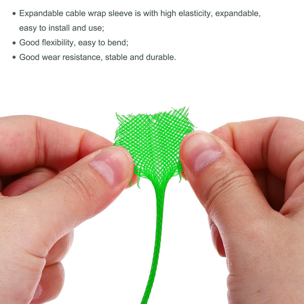 Expandable Sleeving 1/4-inch 100ft Cable Sleeve Green