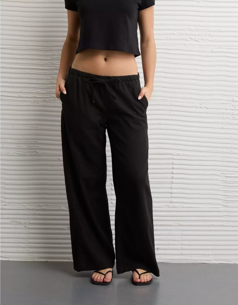 American Eagle Stretch Low-Rise Linen-Blend Pull-On Pant NO IMPORT FEES