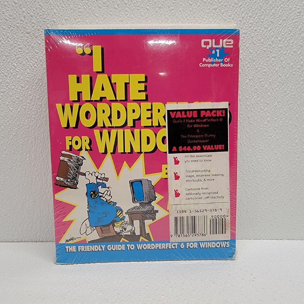 Vintage Windows Energizer Bunny Screensaver Software & Hate Wordperfect 6 Book