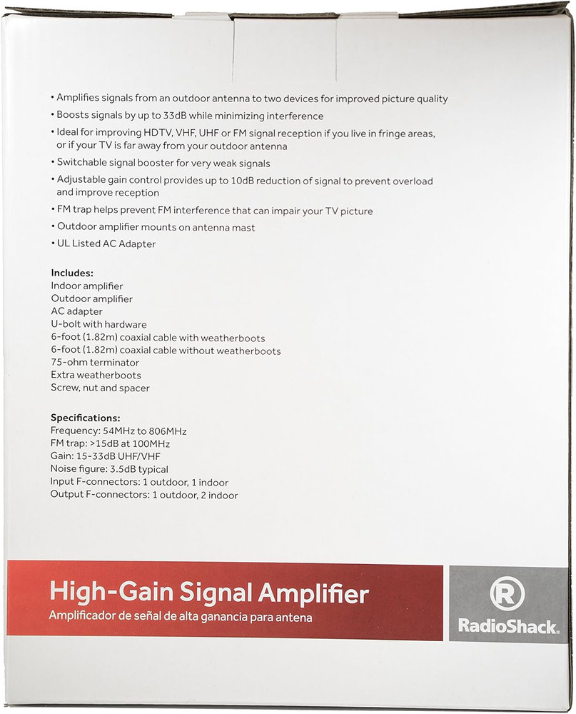 Antenna-Mounted High-Gain Signal Amplifier