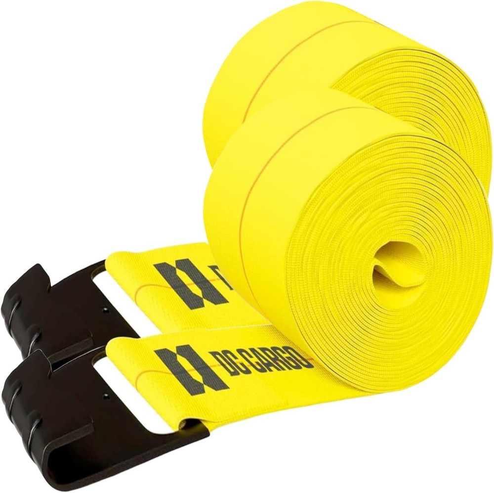Heavy Duty Tie-Down Straps - 4"x30' Flatbed Trailer Hooks