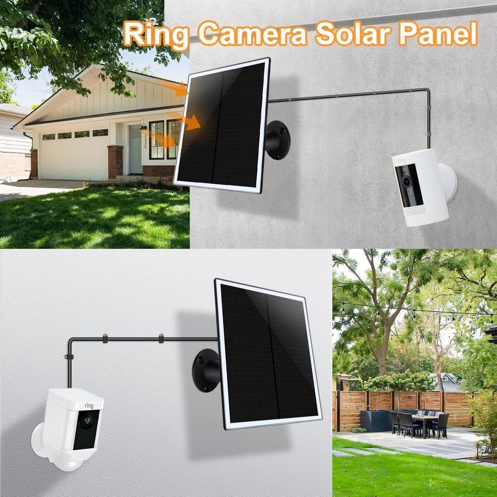 Efficient Solar Panel Charger for Ring Spotlight & Stick Up Camera - 1Pack