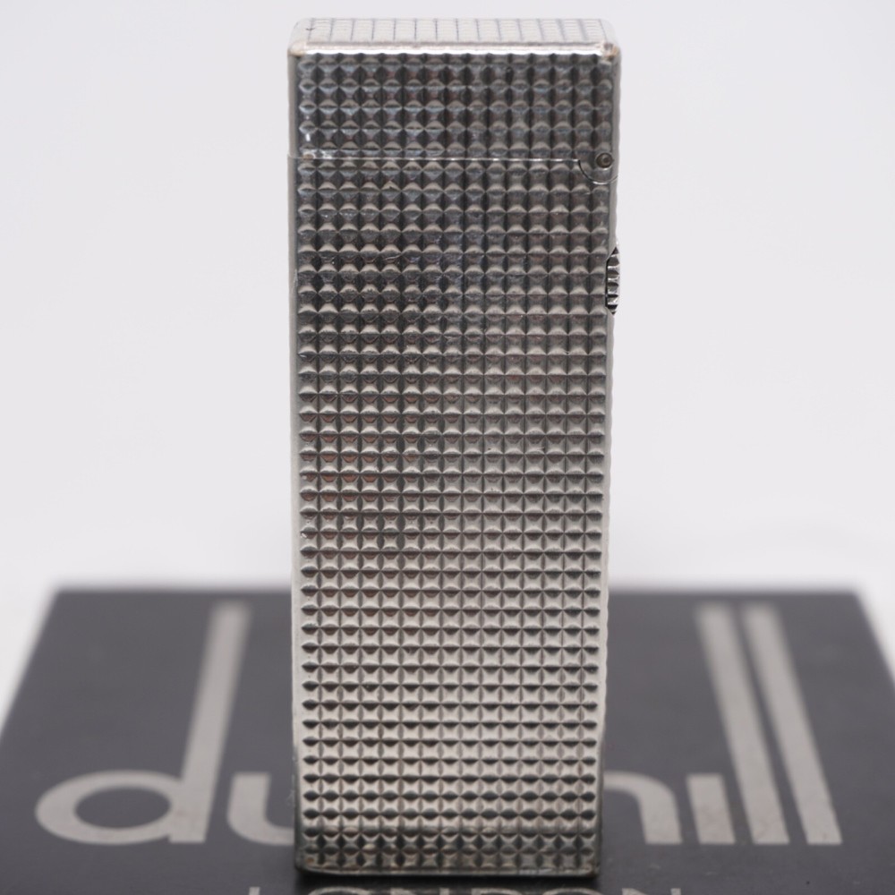 Dunhill Lighter Silver Plate Hobnail Pattern_Ultrasonically cleaned_Working
