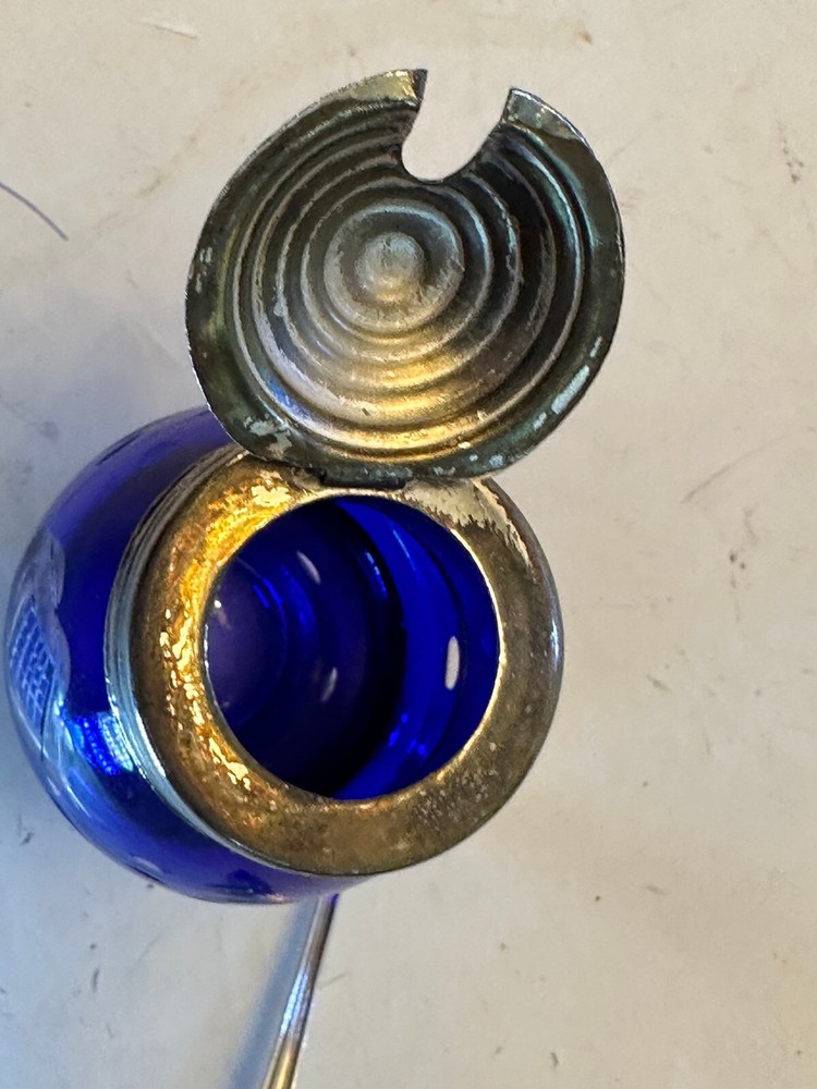 COBALT CUT TO CLEAR CONDIMENT, CASTER SET