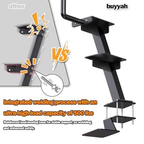 Trailer Step with Handle, Three-Step Dual Step Boat Trailer Step（Extra pedals）