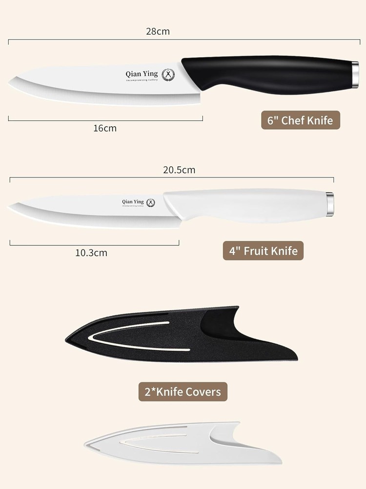 Ceramic Knife Set for Kitchen with Sheath: 100% Zirconia Pure Ceramic Sharp Blad
