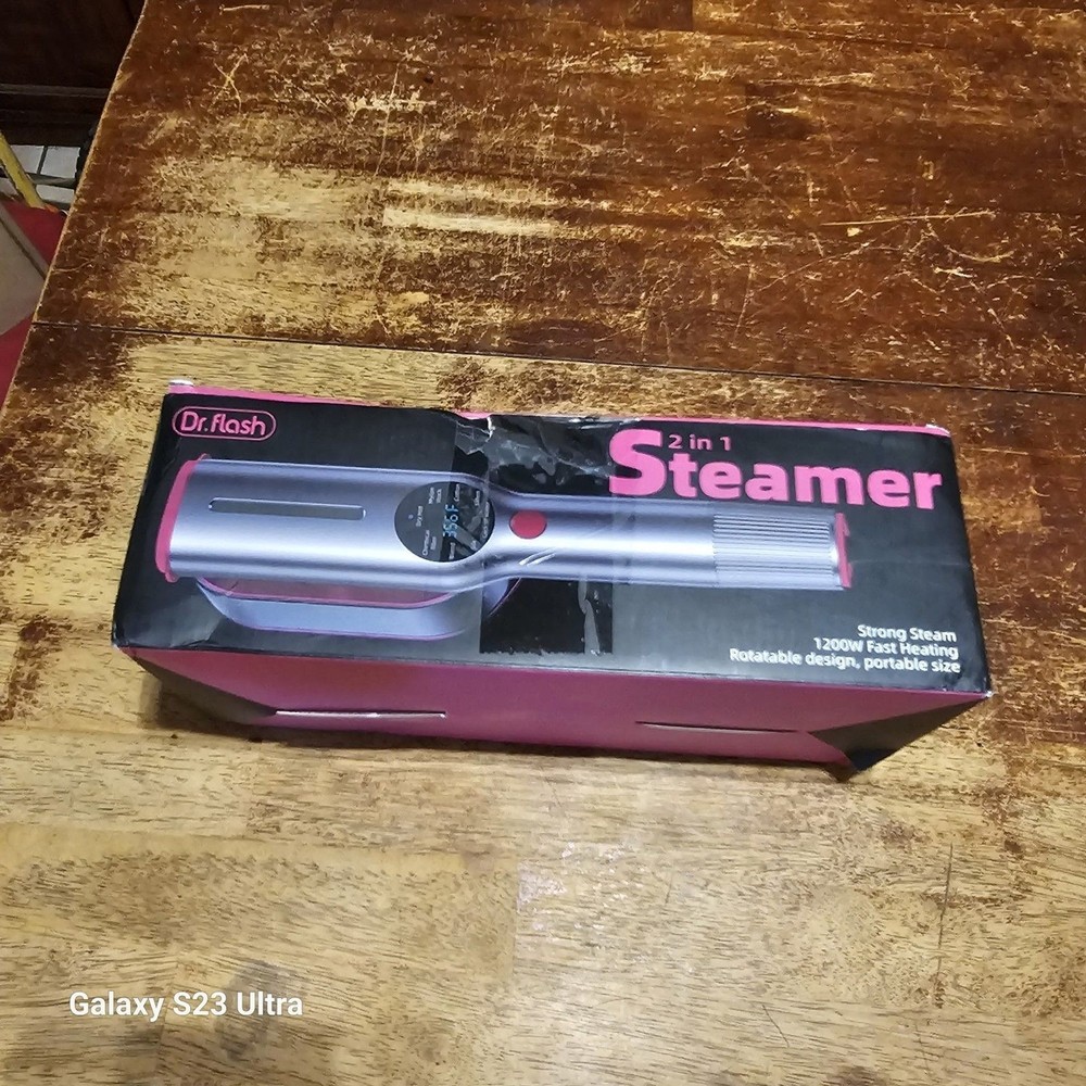 Dr.flash Steamer 1200W Strong Steam Fast Heating Rotatable Silver Pink