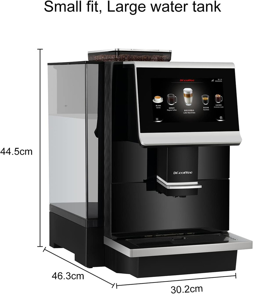 DR.COFFEE C12 Fully Automatic Espresso Machine with Touchscreen & 9 Grind Sizes