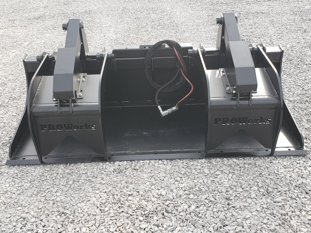 84″ Severe Duty Solid Bottom Bucket Grapple Fits Skid Steer Quick Attach Loader