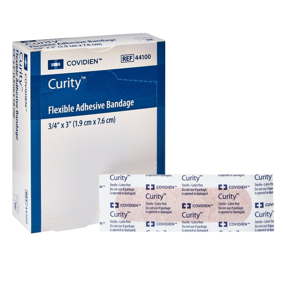 Curity Tan Fabric Adhesive Bandage Sterile .75 x 3" 50 per Box
