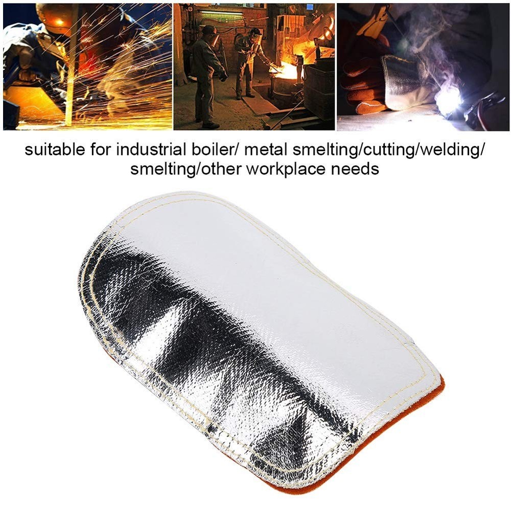 Welding Hand Pad,luminized Leather Back Hand Pad,Hand Heat Shield Welding Glo...