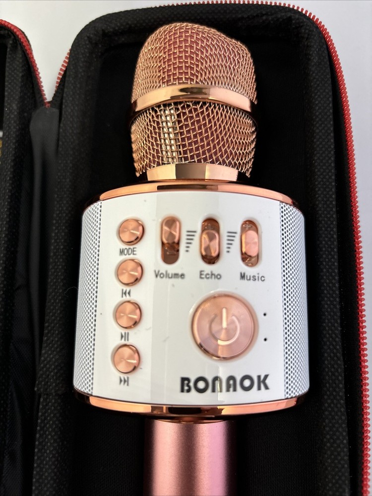 Bonaok Wireless Bluetooth Karaoke Microphone Portable Speaker USB