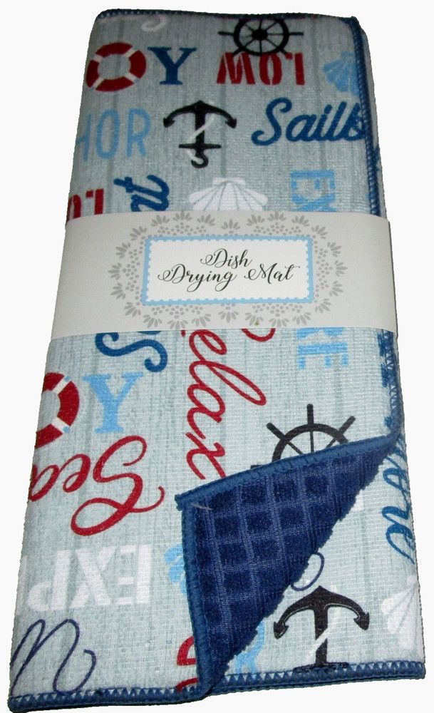 NAUTICAL DRYING MAT ~ 15" X 20" ~ NAUTICAL SAYINGS ~ 100% Polyester