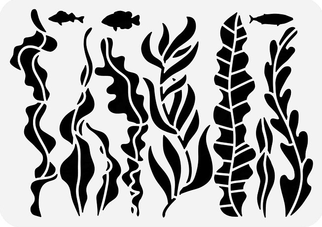 5"x7" Clear Plastic Stencil - Seaweed (SC576)*****