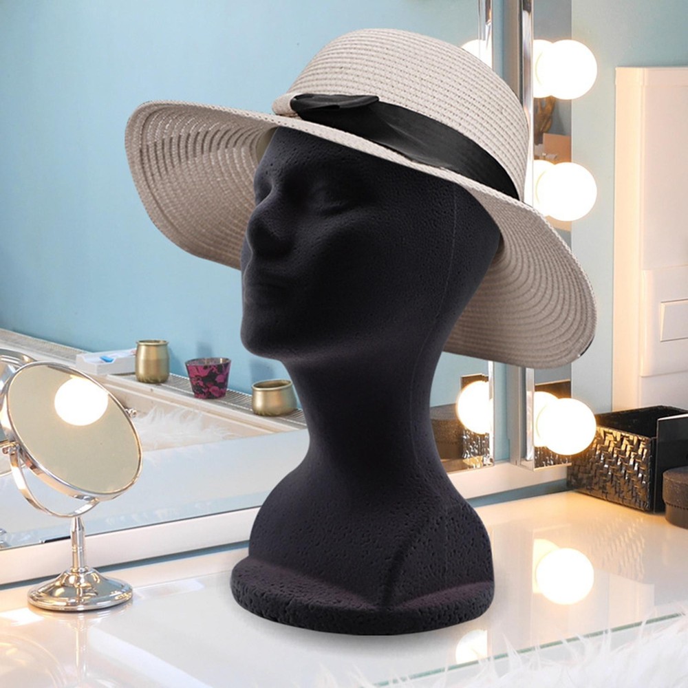 Man Styrofoam Mannequin Head Model 12.6 inch Tall Smooth Surface