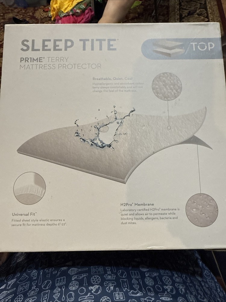 💤 MALOUF Sleep Tite Prime Terry Mattress Protector QUEEN Size New! 💤
