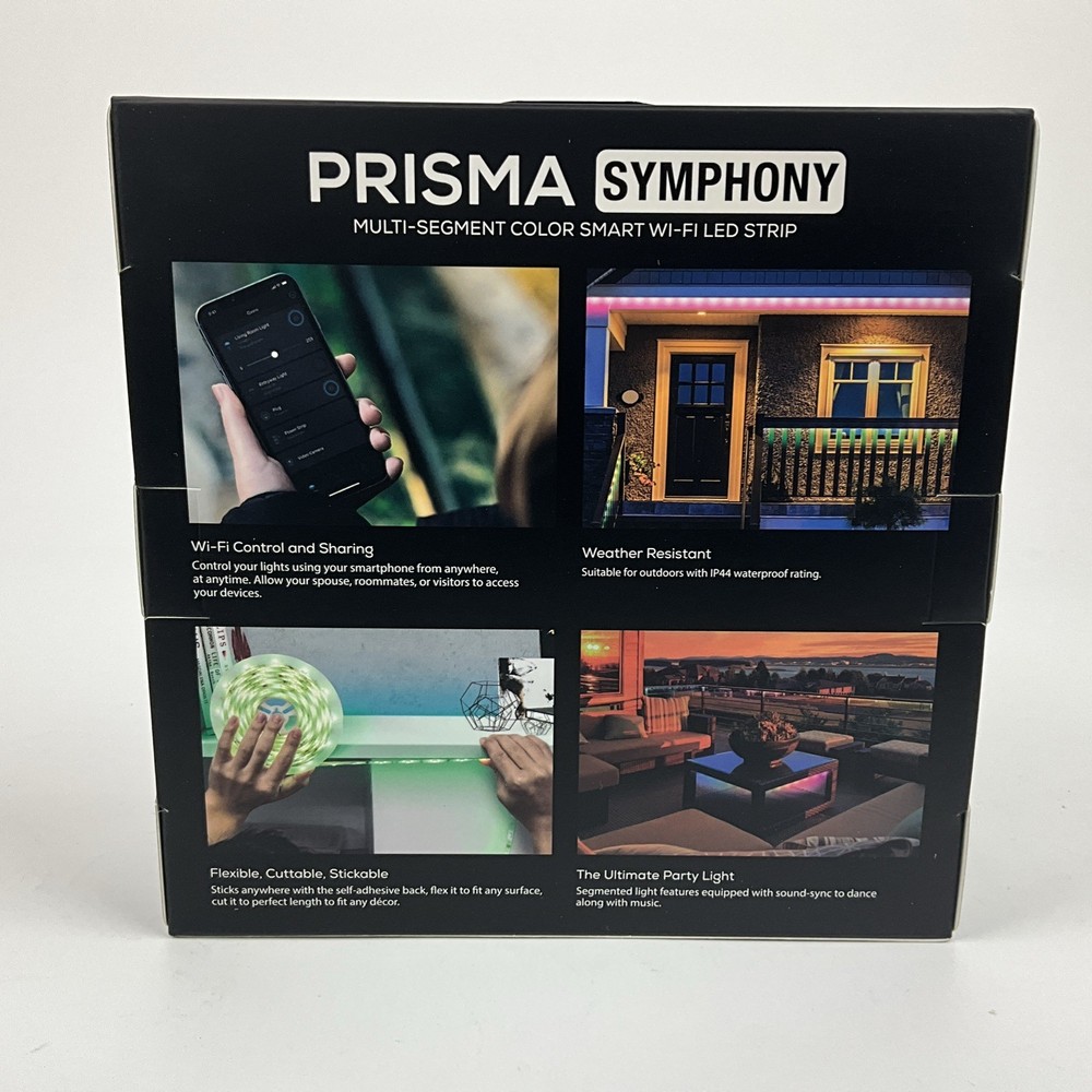 Geeni Prisma Symphony Multi-Segment Color Smart Wi-Fi LED Strip 16.4 Ft Trimable