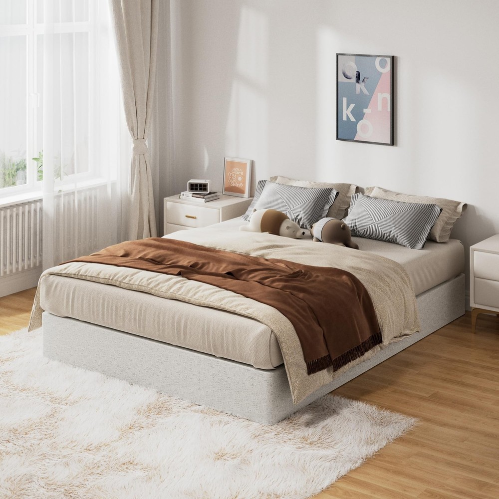 Queen Size Box Spring Bed Base 9 Inch, 3000lbs Heavy Duty Box Spring Queen Me...