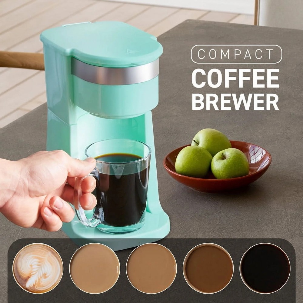 Elite Cuisine EHC3157 Personal Coffee Maker, Mint