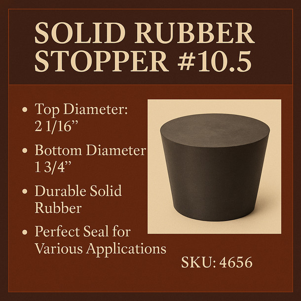 LD Carlson No. 10.5 Solid Rubber Stopper