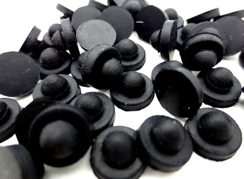 Rubber Stem Pad Hole Plug - Push-In Fits 3/16" Hole, 1/32" Thick Panel