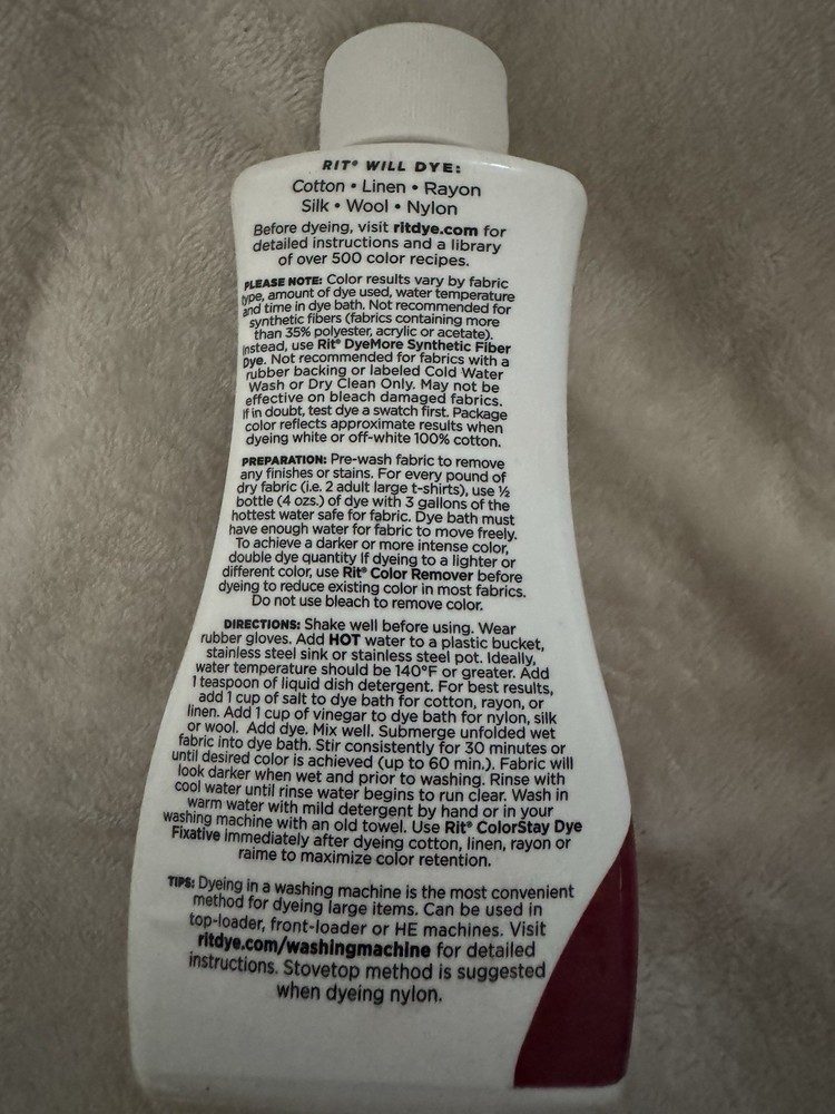 Rit All-Purpose Liquid Cloth Dye, Wine Red, 8 Fl. Oz.