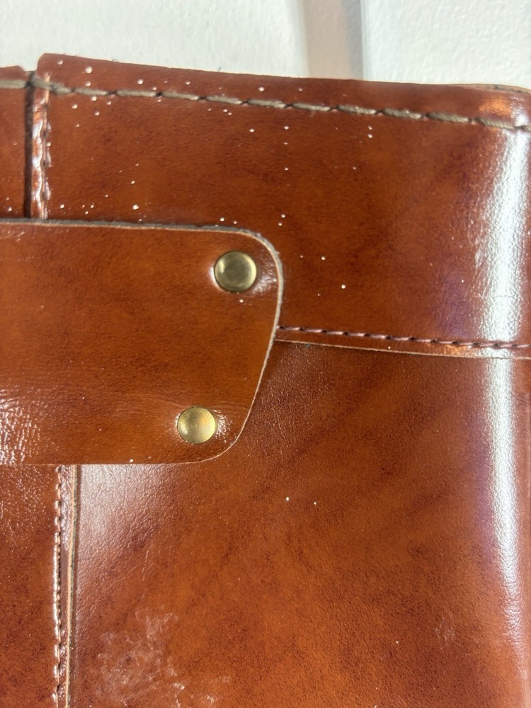 Vintage Brown Leather Binocular Case Swank Brand With Strap
