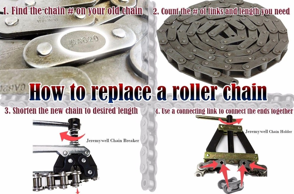 C2082H Double Pitch Heavy Duty Over Sized Roller Chain 10 Ft with 1 master link