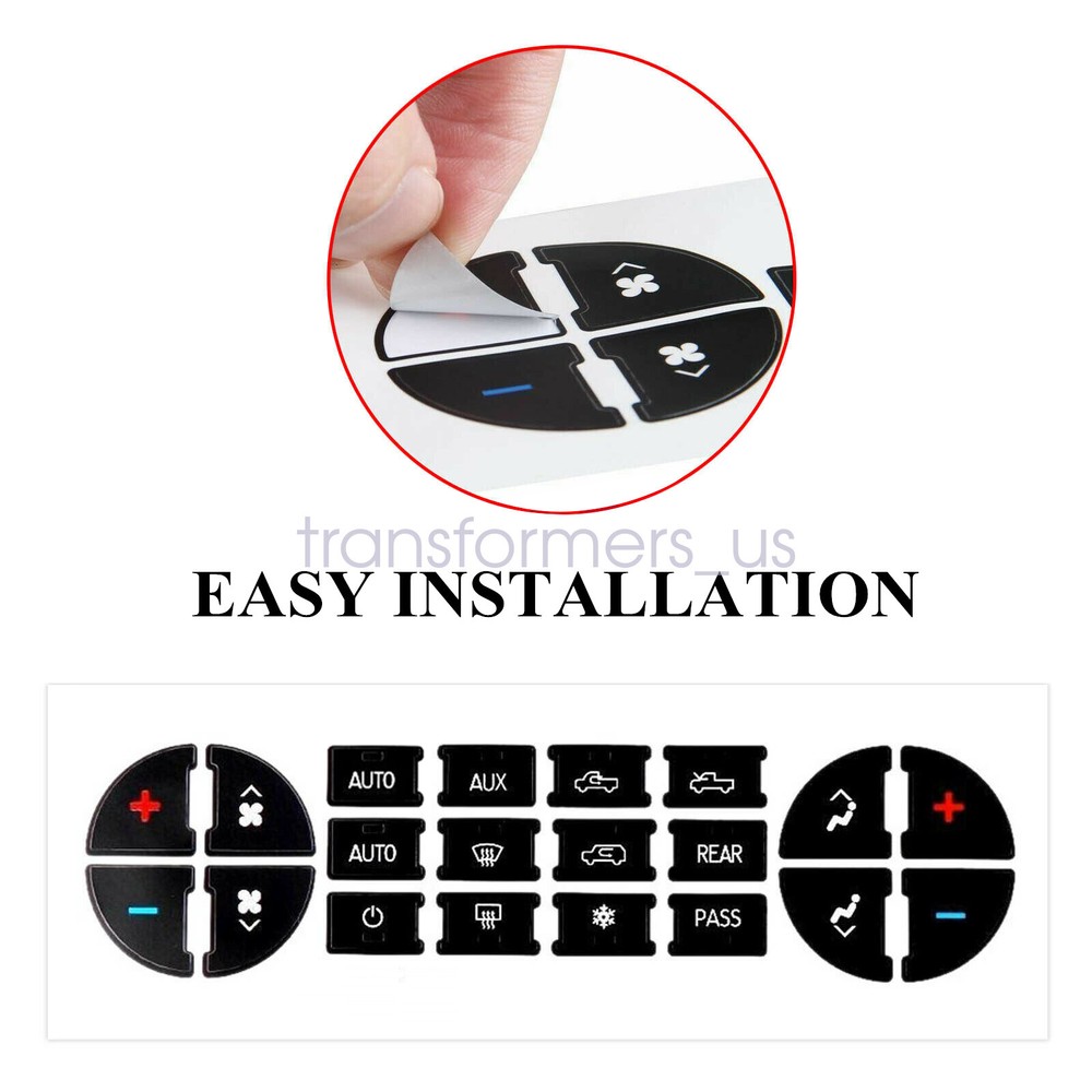 For 2007-2014 Chevy Silverado A/C Dash Button Repair Decal Stickers Replacement