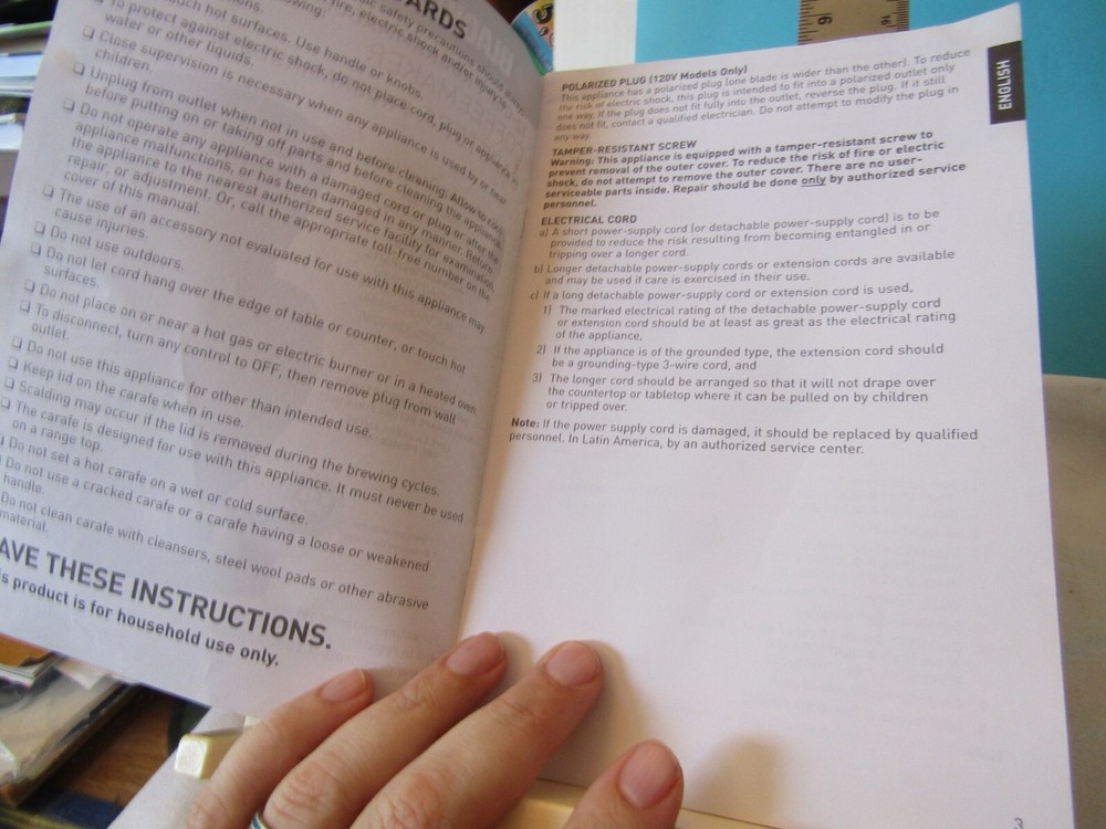 Black+Decker DLX1050B 12-Cup Programmable Coffeemaker Manual ONLY instructions