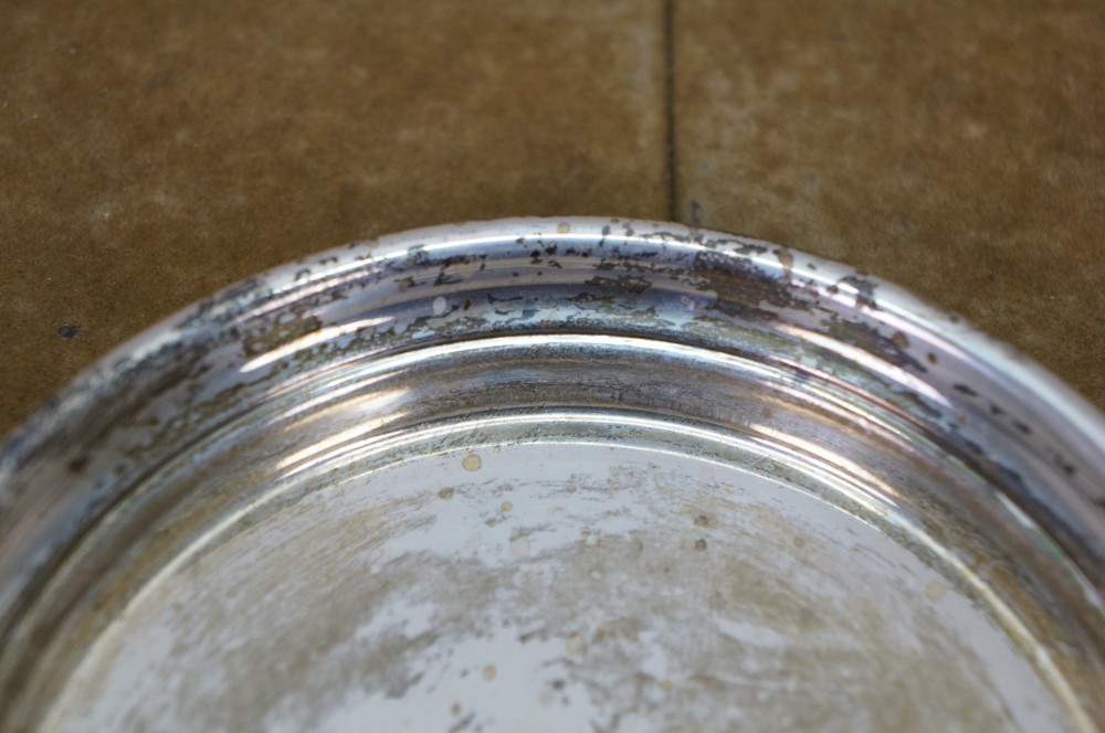 Antique Solid Sterling Silver 925 Wine Drink Bottle Coaster 53g 4.5"