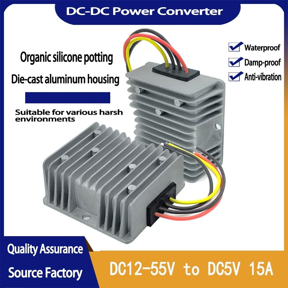 DC Step Down Converter 12V-55V Input to 5V 15A 75W Output Power Regulator