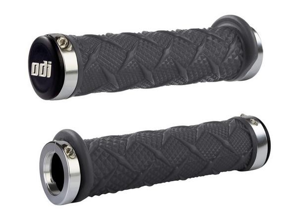 ODI J30XTH-S ATV Xtreme Lock-On Grips - Graphite - Silver Clamp Graphite