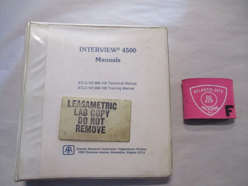 ATLANTIC RESEARCH INTERVIEW 4500 TECHNICAL AND TRAINING MANUAL