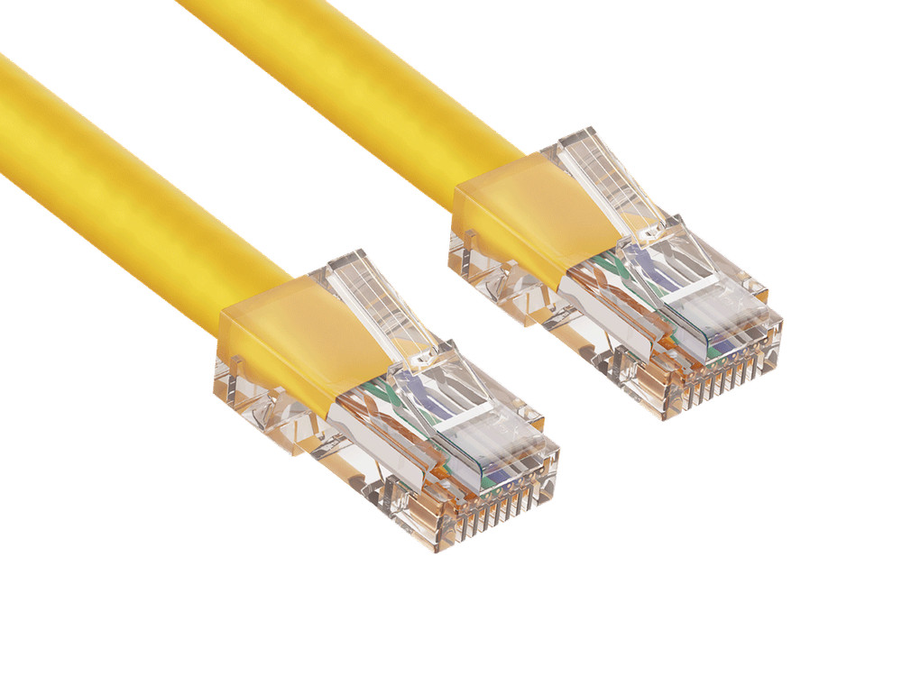 100ft Cat6 UTP Non-Booted Ethernet Network Patch Cable 24AWG Bare Copper, Yellow