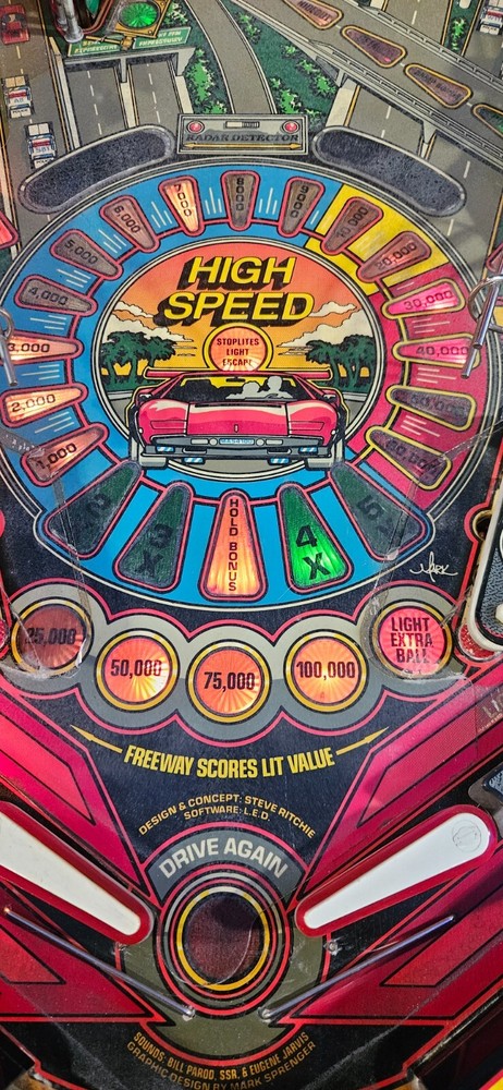 HIGH SPEED Pinball Machine - Williams 1986 - 2472