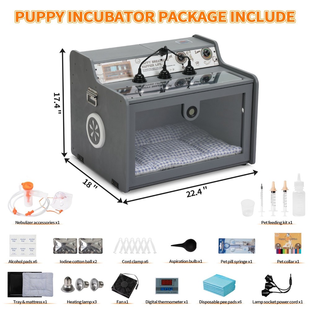 COZIWOW Pet Brooder Nebulization Box Temperature Controlled Pet Incubator w Lamp